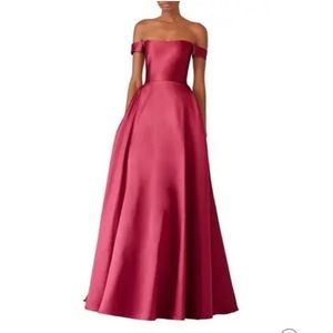 ML Monique Lhuillier Raspberry Romance Dress Gown 4